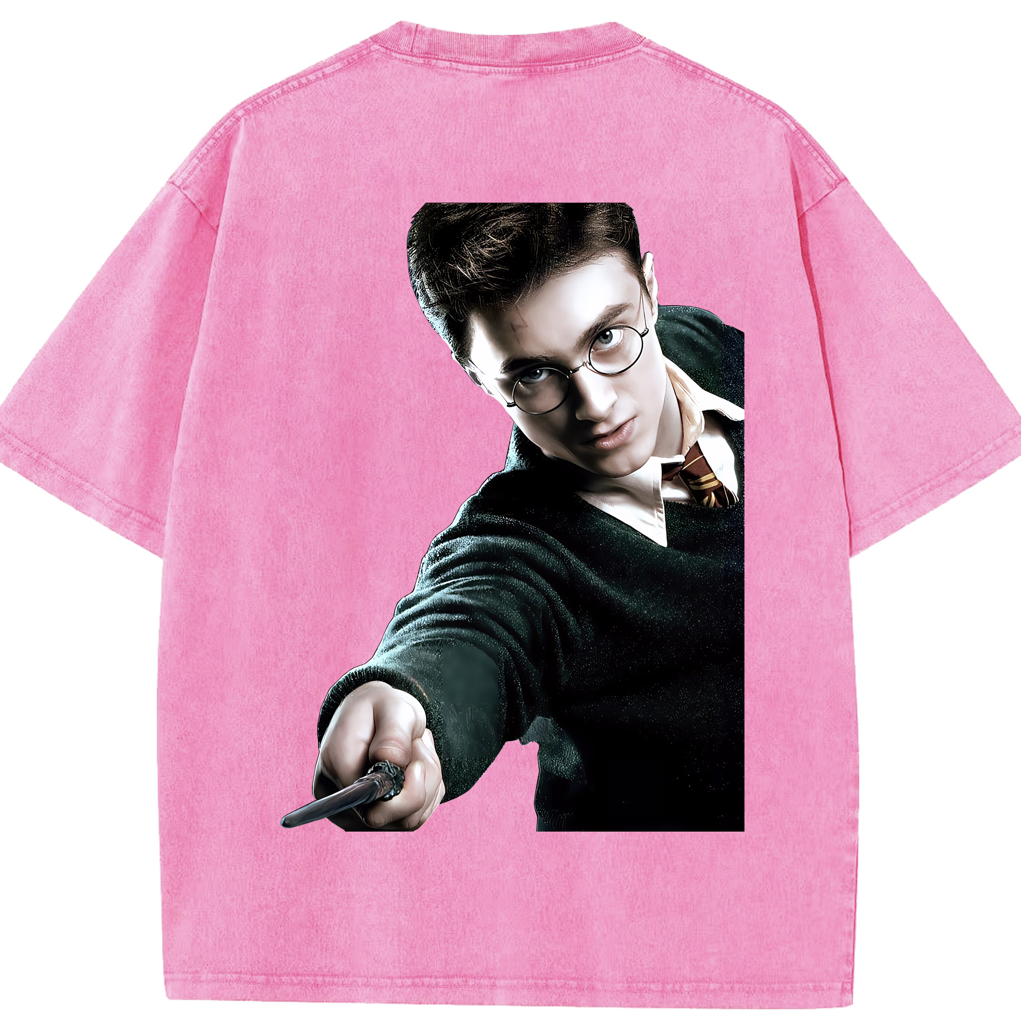 （画像用） Harry Potter ハリー・ポッターシリーズ 綿100% ヴィンテージ風 半袖Tシャツ（背面プリント）
